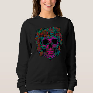 Sugar Skull Day of the Dead halloween Sweatshirt