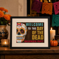 Sugar Skull Day of the Dead Halloween Welcome