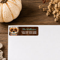 Sugar Skull Day of the Dead Halloween Wood