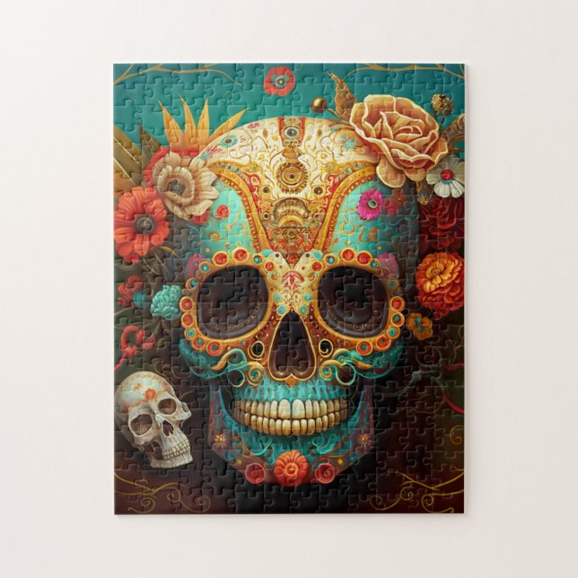 Sugar Skull Day Of The Dead Jigsaw Puzzle (Vertical)