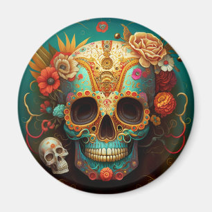 Sugar Skull Day Of The Dead Magnet