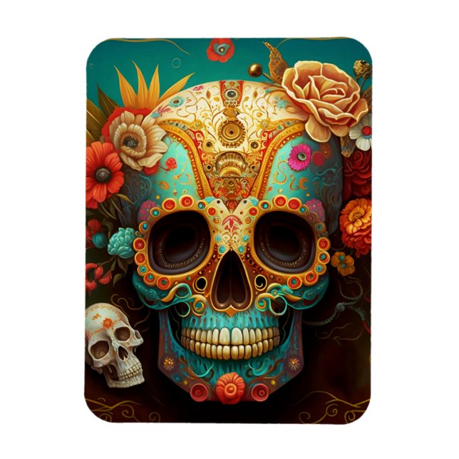Sugar Skull Day Of The Dead Magnet (Vertical)
