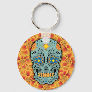 Sugar Skull - Day of the Dead (Marigold) Keychain