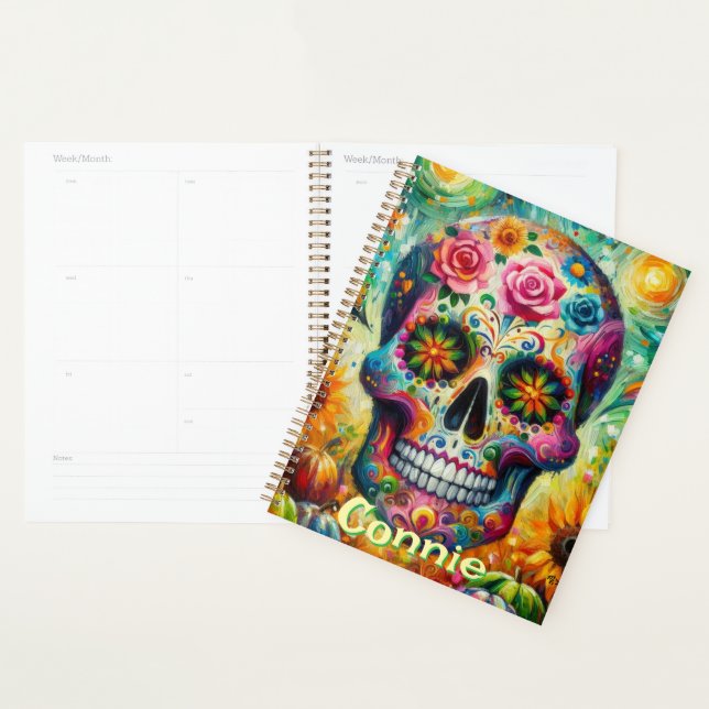 Sugar Skull Day of the Dead Personalized Planner (Display)