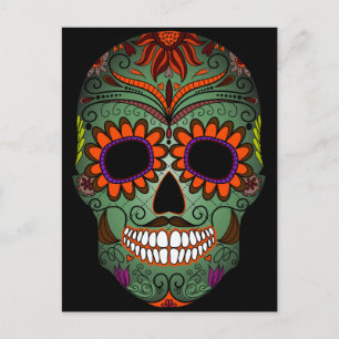 Sugar Skull Day of the Dead Postcard