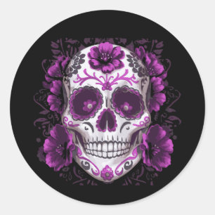 Sugar Skull Day Of The Dead skeletons Men Women Classic Round Sticker