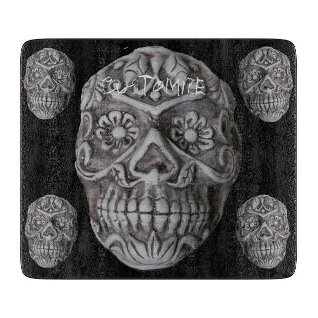 Sugar Skull Day of the Dead Thunder_Cove Cutting Board (Front)