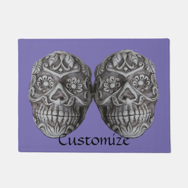Sugar Skull Day of the Dead Thunder_Cove  Doormat (Front)