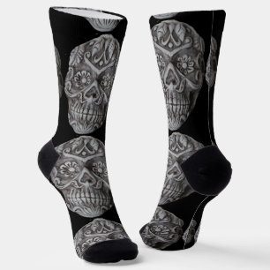 Sugar Skull Day of the Dead Thunder_Cove Socks