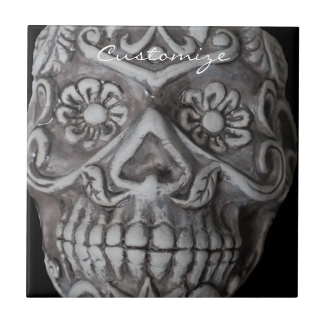 Sugar Skull Day of the Dead Thunder_Cove Tile (Front)