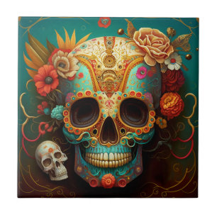 Sugar Skull Day Of The Dead Tile