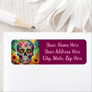 Sugar Skull Dia Day of the Dead Return Address