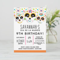 Sugar Skull Dia de La Muerte Halloween Birthday In