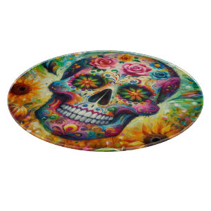 Sugar Skull Dia De Los Muertos Day of the Dead Cutting Board