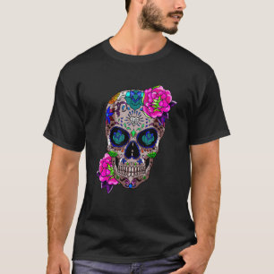 Sugar Skull Dia De Los Muertos Day of the Dead Hal T-Shirt