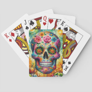 Sugar Skull Dia De Los Muertos Day of the Dead Playing Cards