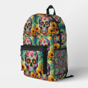 Sugar Skull Dia De Los Muertos Day of the Dead Printed Backpack