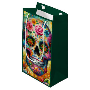 Sugar Skull Dia De Los Muertos Day of the Dead Small Gift Bag