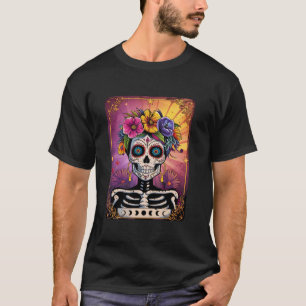 Sugar Skull Dia De Los Muertos Halloween Tarot Car T-Shirt