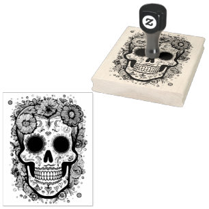 Sugar Skull  ☠️ Día de Muertos Rubber Stamp