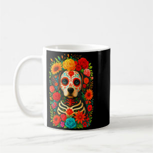 Sugar Skull Dog Dia De Muertos Halloween Day Of Coffee Mug