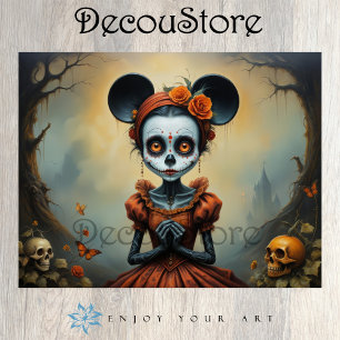 Sugar Skull Doll Decoupage Tissue Paper