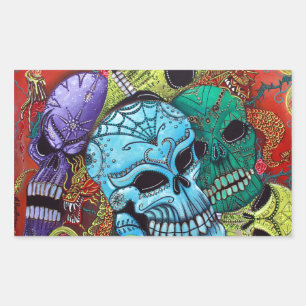 Sugar Skull Dragon Art Sticker