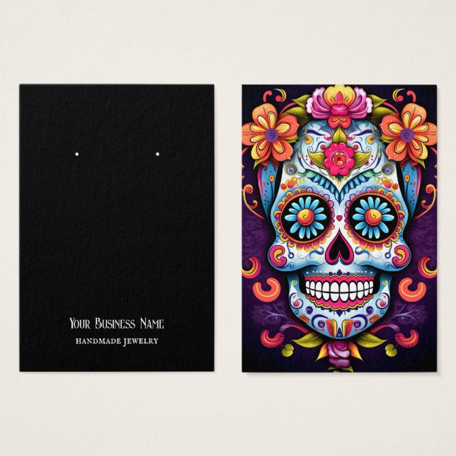 Sugar Skull Earring Display Card (Front & Back)