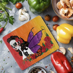 Sugar Skull Fairy Sunset Cutting Board