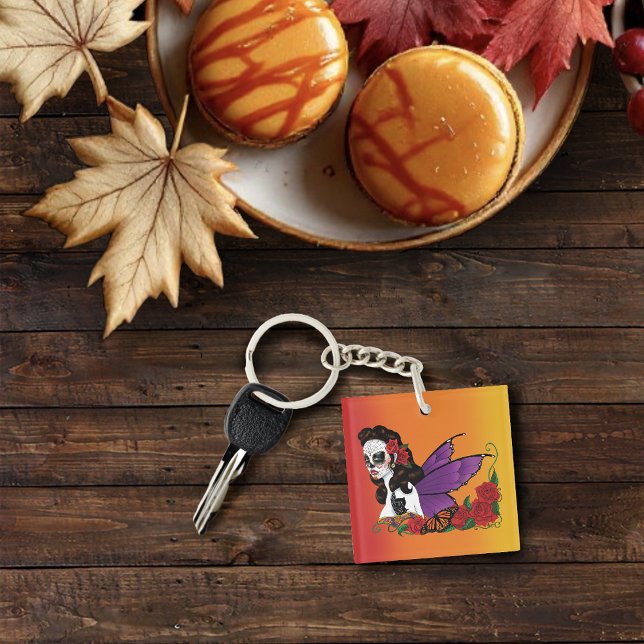 Sugar Skull Fairy Sunset Keychain (Creator Uploaded)