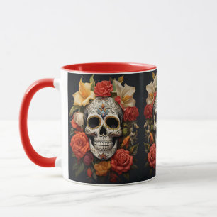 Sugar Skull Floral Mug