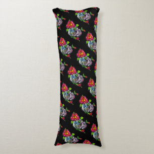 SUGAR SKULL & FLOWER BODY PILLOW