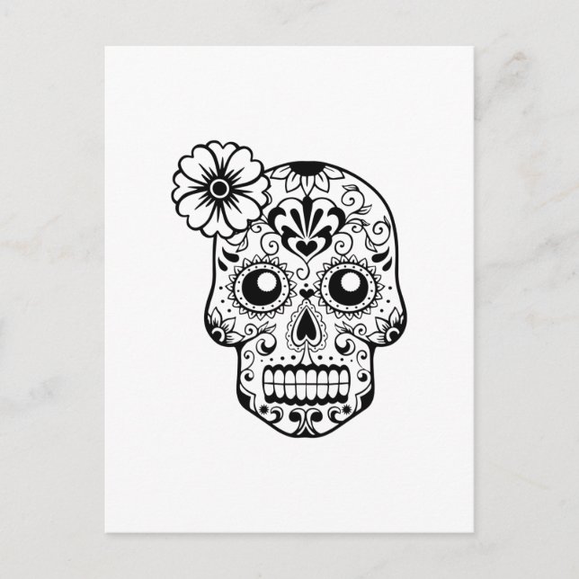 Sugar skull flower postcard (Front)