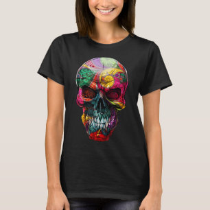 Sugar Skull Flower We Wear Purple For Alzheimer's T-Shirt