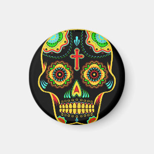 Sugar skull full colour magnet