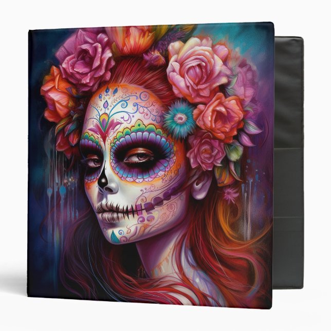 Sugar Skull Girl Day Of The Dead Binder (Front/Inside)