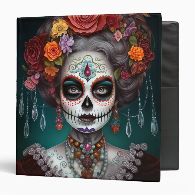 Sugar Skull Girl Day Of The Dead Binder (Front/Inside)