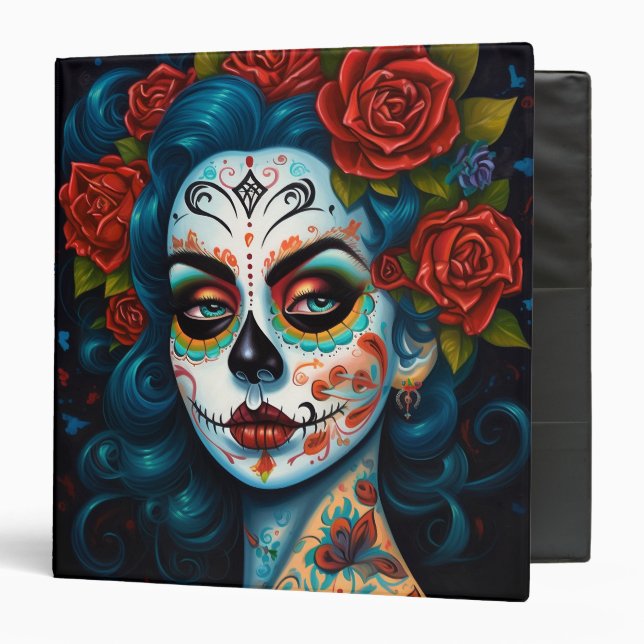Sugar Skull Girl Day Of The Dead Binder (Front/Inside)
