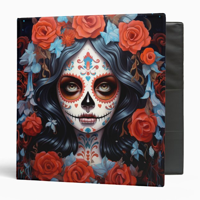 Sugar Skull Girl Day Of The Dead Binder (Front/Inside)