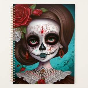 Sugar Skull Girl Day Of The Dead Planner