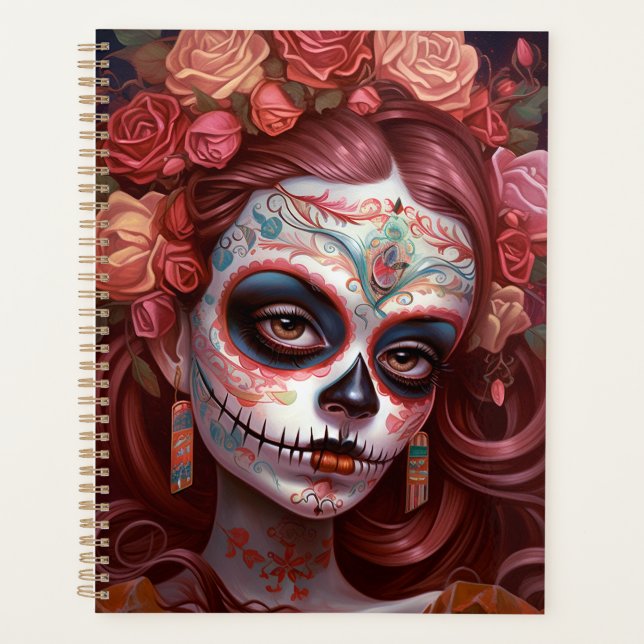 Sugar Skull Girl Day Of The Dead Planner (Front)