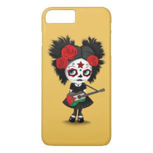 Sugar Skull Girl Playing Palestinian Flag Guitar Case-Mate iPhone Case