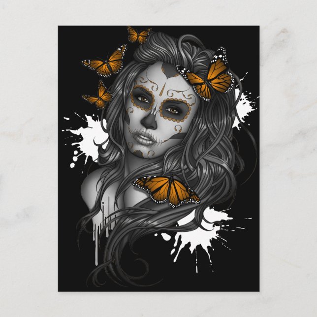 Sugar Skull Girl Postcard (Front)