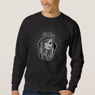 Sugar Skull Girl Roses Dia De Los Muertos Mexican Sweatshirt