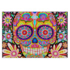 Sugar Skull Glass Cutting Board - Colourful Art