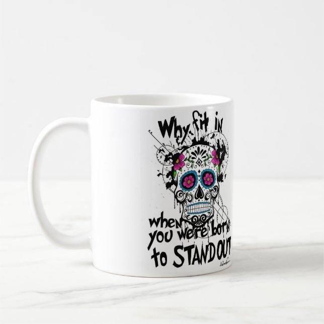 Sugar Skull & Graphics Mug (Left)