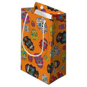 Sugar Skull Halloween Day of the Dead Print Small Gift Bag