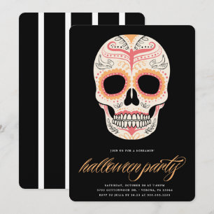 Sugar Skull Halloween Party Invitation