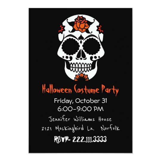 Sugar Skull Halloween Party Invitation