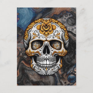 Sugar Skull Halloween Postcard